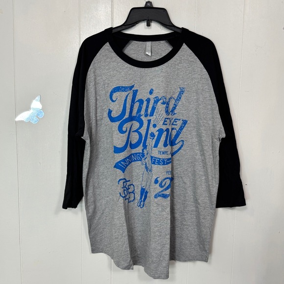 Third Eye Blind Band T Shirt XL Gray Black Baseball Concert Tee - Picture 1 of 11